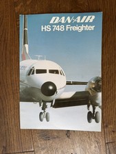 Vintage Original Dan-Air HS 748 Freighter Aircraft Brochure Foldout Aviation picture