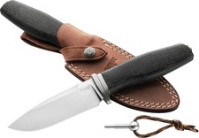 LionSTEEL ACHA Black Burlap Micarta Satin Bohler M390 Fixed Blade Knife AHBLB picture