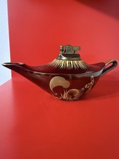 Vintage Carlton Ware Aladdin Lamp Table Lighter Red Gold Made in England picture