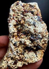 161g 1PC Brand new Rare Black SMOKY QUARTZ Crystal Point&Garnet Spessartine W404 picture