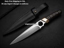Rare Phantom Handmade J2 Steel Bushcraft Hunting Knife Wood Handle Fixed Blade picture