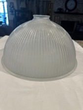 Vintage Holophane Style Prismatic Ribbed Glass Dome Light Shade 12