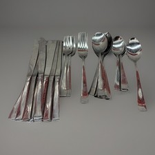 Oneida 47 Pcs Minimalist Flatware Arktos Stainless Silverware Set picture