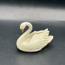 Lenox  Porcelain Place Card Holder/Cake Topper Swan Figurine 24k Gold Accents picture