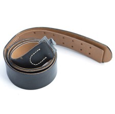 WW2 German Soldier Belt Black Real Genuine Leather Reproduction picture