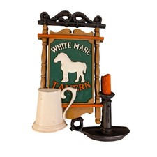 Vintage 1975 Syroco White Mare Tavern Wall Plaque Pub Sign Horse Decor 7375 USA picture