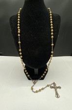 Sterling Silver 925 Rosary Necklace Green Matte Beads Virgin Mary Crucifix 22