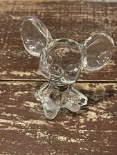 VINTAGE - FENTON CLEAR ART GLASS MOUSE PAPERWEIGHT FIGURINE  picture