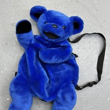 Vintage Grateful Dead Backpack Dancing Bear Steven Smith Straps Plush Blue picture