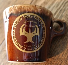 HULL Pottery Brown Drip Cup Mug California State Polytechnic University 1938 picture