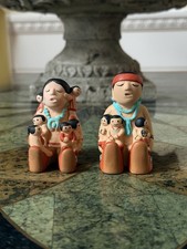 Original - 1986 Cleo Teissedre - Native American Storyteller Figurines - Signed picture