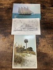 Vintage Postcard Lot of 3 Posted Scenic Travel Views Maine Maryland Florida picture