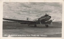 RPPC Avianca Airline Cali Colombia Airport Douglas DC-3 Plane Photo Postcard J57 picture