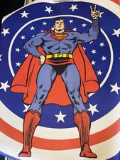 Original Superman 1971 Vtg  Bullseye Peace Panel Poster Poster Prints  picture