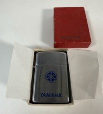 Vintage Yamaha Motorcycle Promo Chrome Gas Lighter Dragon Japan w/ Box picture