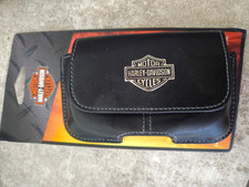 Vintage Harley Davidson Black Leather Magnetic Belt Clip Case NOS Universal picture