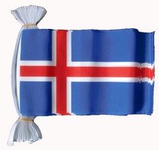ICELAND 9 METRE BUNTING 30 FLAGS flag 22cm x 15cm picture