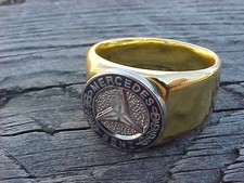 MERCEDES BENZ GOLD PLATED CHROME RING #13 NOS HI- QUALITY CLASS picture