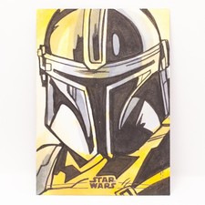 2025 Topps Chrome Star Wars Galaxy The Mandalorian Rich Hennemann Sketch 1/1 🔥 picture