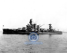 USS ARKANSAS BATTLESHIP OFF NEW YORK NAVY YARD WWII 1942 8X10 PHOTO picture