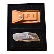 Vintage 1994 Camel Zippo Pocket Knife Leather Sheath Original Box RJR NOS picture