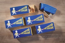 Vintage Dynamo Hand Crank Forever Flashlight, HTF Rare Blue, New in Box picture