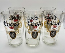5 Pc. Vintage Coors Banquet Beer Glass Rocky Mountain Spring Water Pint 5” 16oz picture