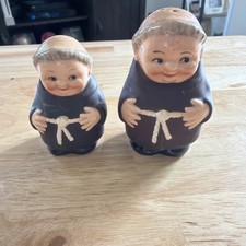 VTG Goebel Friar Tuck Monk Salt Pepper Shaker Set  W. Germany Hummel Signed picture