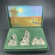 Marquis by Waterford Crystal Shepherds & Their Flock Nativity Set of 3 New inBox picture