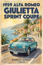 1959 Alfa Romeo Giulieta Sprint Coupe Classic Car Repro Print Poster aprox 13x19 picture