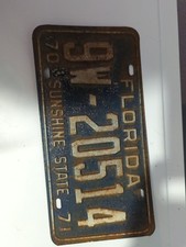 Vintage 1970 1971 FL License Plate Tag SUNSHINE ST Or Tag **Collectors Or DECO picture