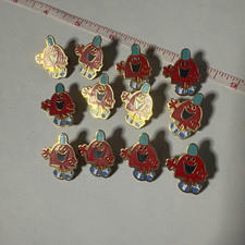 Vintage Mr. Men Mr. Chatterbox Enamel Lapel Pin Lot of 12 - Cartoon Character picture