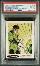1978 SUNBEAM BREAD DC SUPER HEROES STICKERS GREEN LANTERN #30 PSA 6 picture