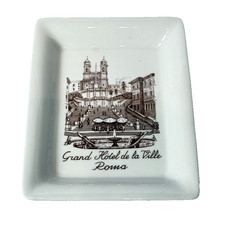 RARE Grand Hotel de la Ville 5 STAR Ashtray ROMA Souvenir  ITALY Porcelain Dish picture