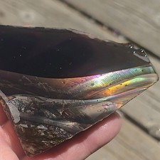 Fire Obsidian - High Grade Lapidary Slab – Glass Buttes OR  – Iridescent picture
