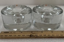 Vintage Blenko Clear Art Glass Round 