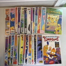 Simpsons Comics Run Lot #1-26 - Bongo 1993 Matt Groening Poster & Card picture