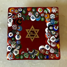 Vintage Murano Glass Millefiori Star of David Refrigerator Magnet Judaica Italy picture