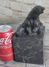 Art Deco Stylish Polar Bear Bronze Sculpture Marble Base Figurine Figure Hotcast picture