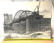 VINTAGE RARE 1916 PHOTO VIADUCT SUSPENSION BRIDGE CONSTRUCTION LOCATION UNKNOWN picture