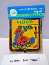 Vintage 1960s Pressure Sensitive VIRGO Zodiac Birth Sign Hippie Sticker 3