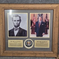 First ED Success Classics Party of Lincoln Reagan Framed Display Presidents COA picture