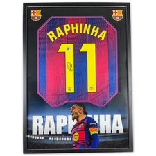 Raphinha Signed & Framed Jersey - Authentic Beckett COA - FC Barcelona Autograph picture