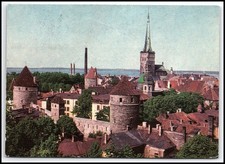 1973 Tallinn Old Town Estonia USSR Medieval Cityscape Rooftops Spire Posted K444 picture