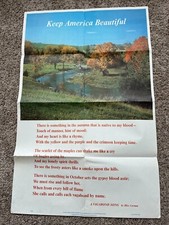 Vintage 1970 Keep America Beautiful Poem Lithograph Classroom Poster Scholastic picture