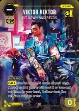 Sealed Cyberpunk TCG - Viktor Vektor - Sit Down And Relax - Box Topper #B002  picture
