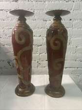 Vintage Metal Oriental Accent Candle Holders Home Decor picture
