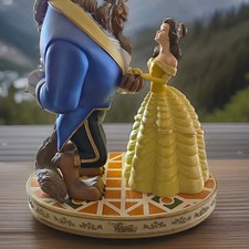 The Art of Disney Beauty & The Beast Belle & Beast Figurine w/ Base Rose 2001 picture
