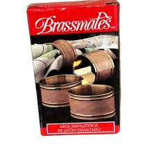 Vintage Brassmates Solid Brass Napkin Rings Set Of Four NIB 17586 1995 Peach picture
