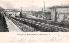 Millerstown PA Pennsylvania Railroad Train Depot Station c1907 Vtg Postcard G11 picture